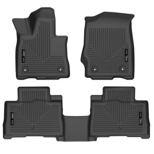 Lincoln Aviator Floor Mats - Front + 2nd Seat - Husky Liners - Weatherbeater - Black - `20-`21